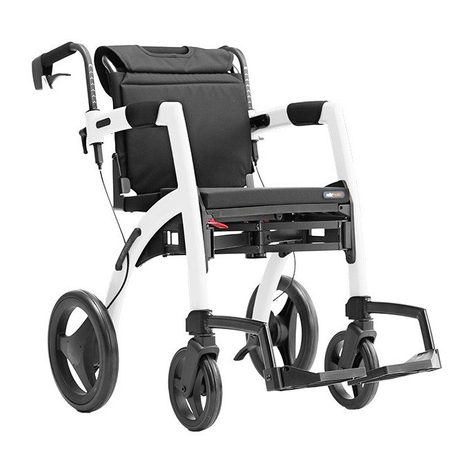 Rollz Motion 2 Combined Rollator and Wheelchair (Pebble White)